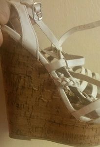 Charlotte Russe White Strappy Wedges